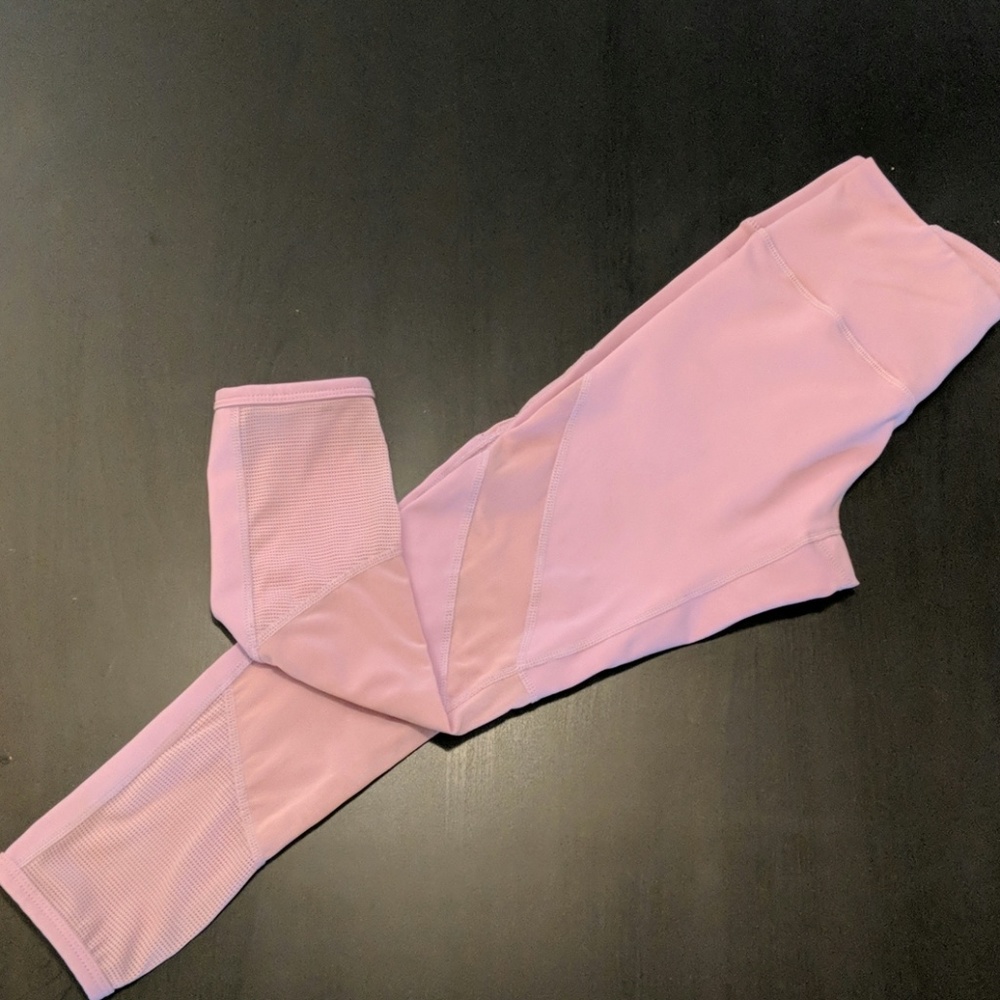Pink and mesh calf leggings NWT